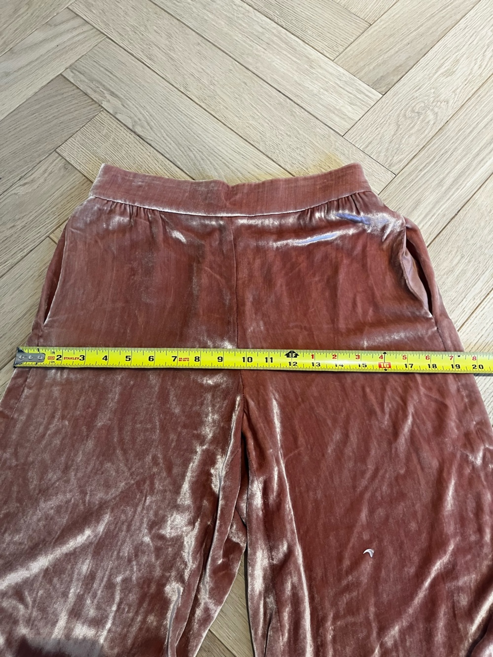 Alice + Olivia Dusty Pink Silk Velvet Palazzo Pants - Picture 5 of 7